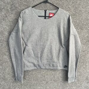 Nike Women's M Tech Fleece Crew‎ Sweater Jumper Grey 685748 091